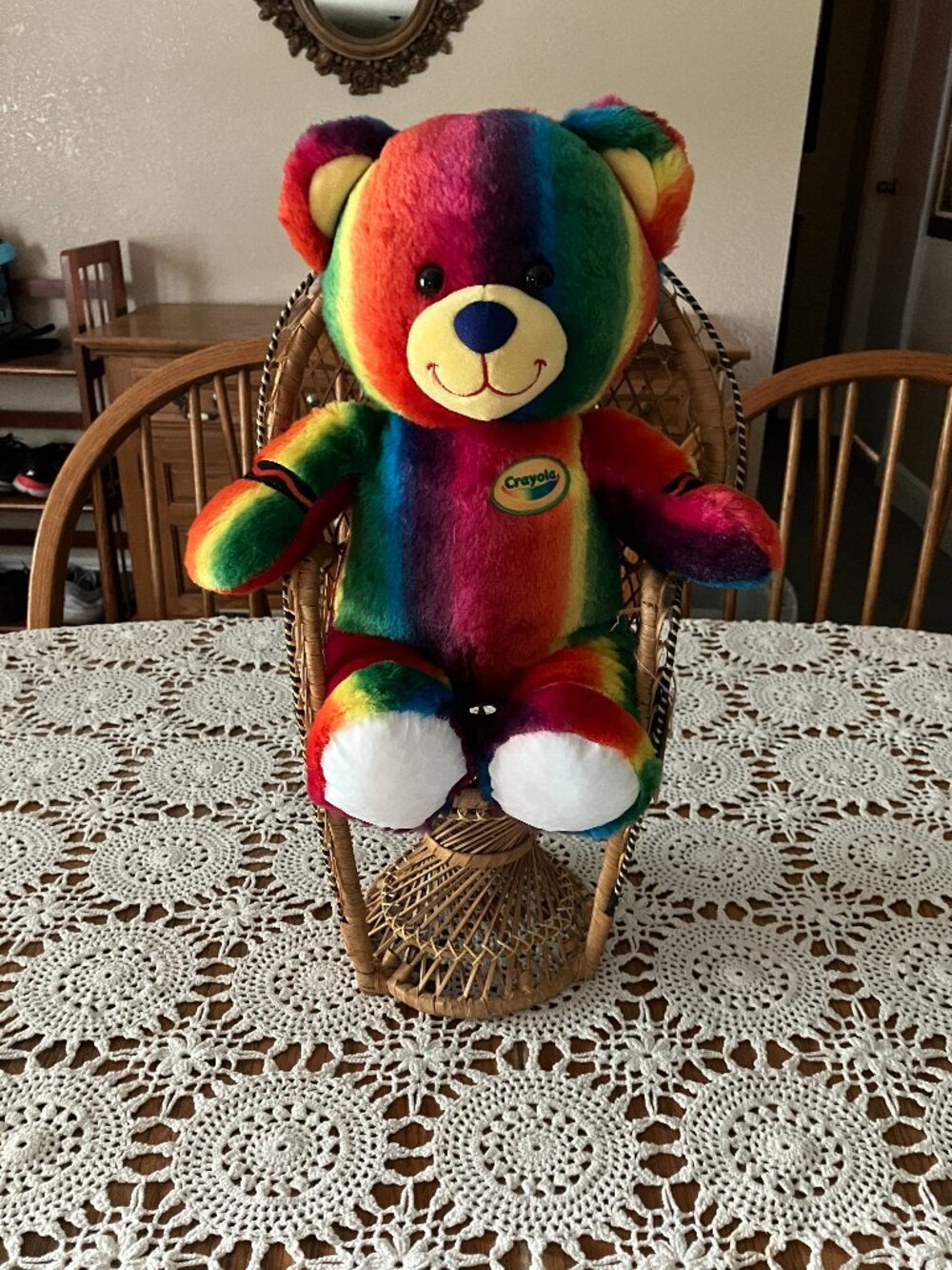 Build-A-Bear BAB Plush Bold Rainbow Colors Crayola Bear No Sound
